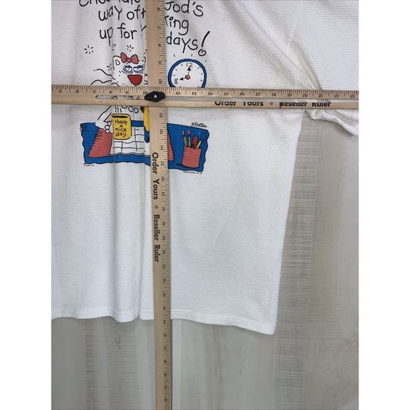 Vintage 1993 HL Miller Gold Womens Funny Cat Graphic Waffle Knit T Shirt Large- - Picture 6 of 9